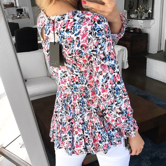 🦋🌸 JANE AND DELANCEY PINK BLACK FLORAL BLOUSE! - Picture 6 of 14